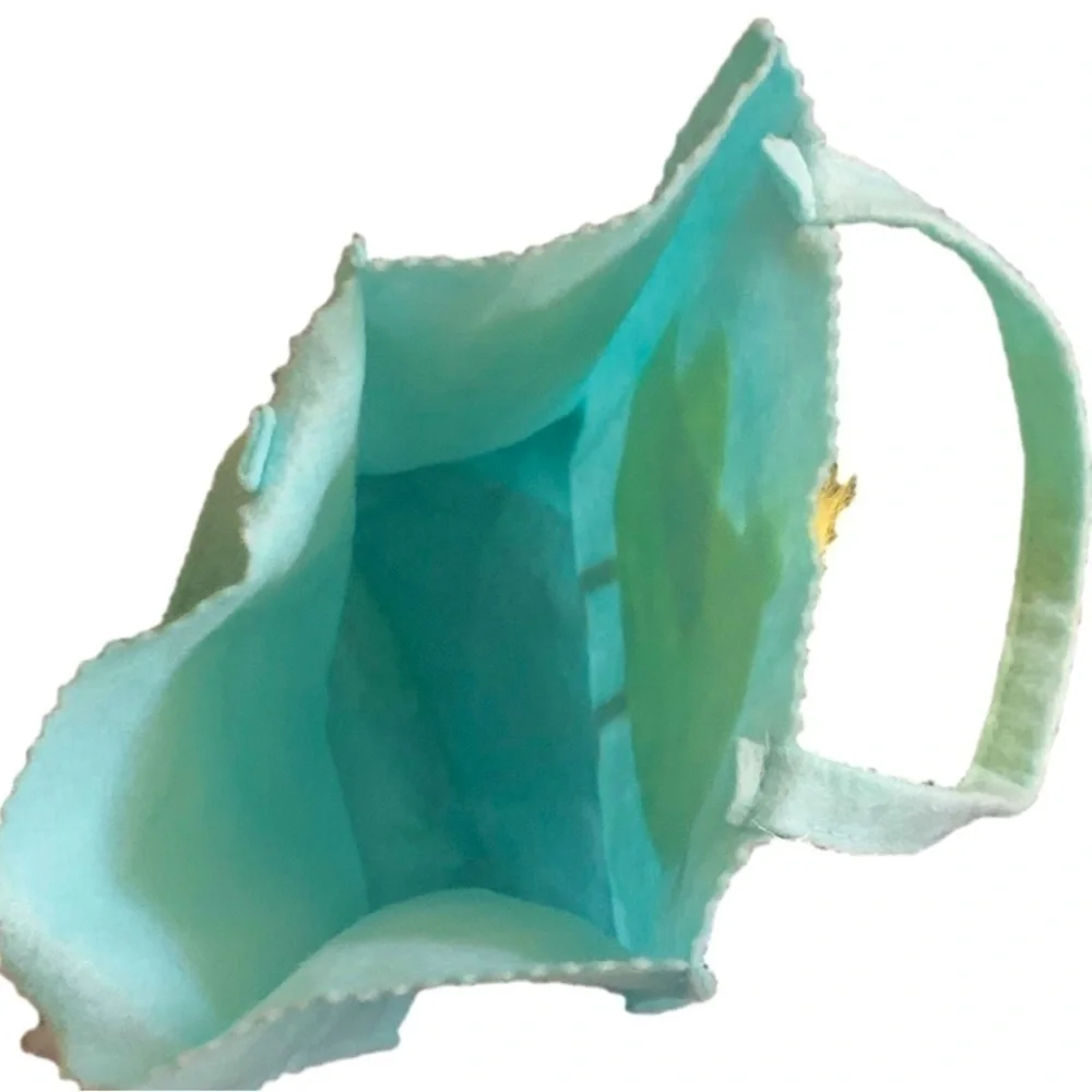 Baby Chick Blue Felt Easter Bag Basket